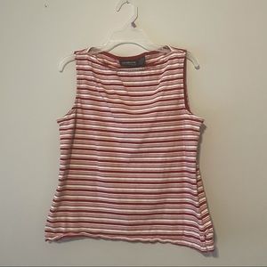 Liz Claiborne red and white tank top